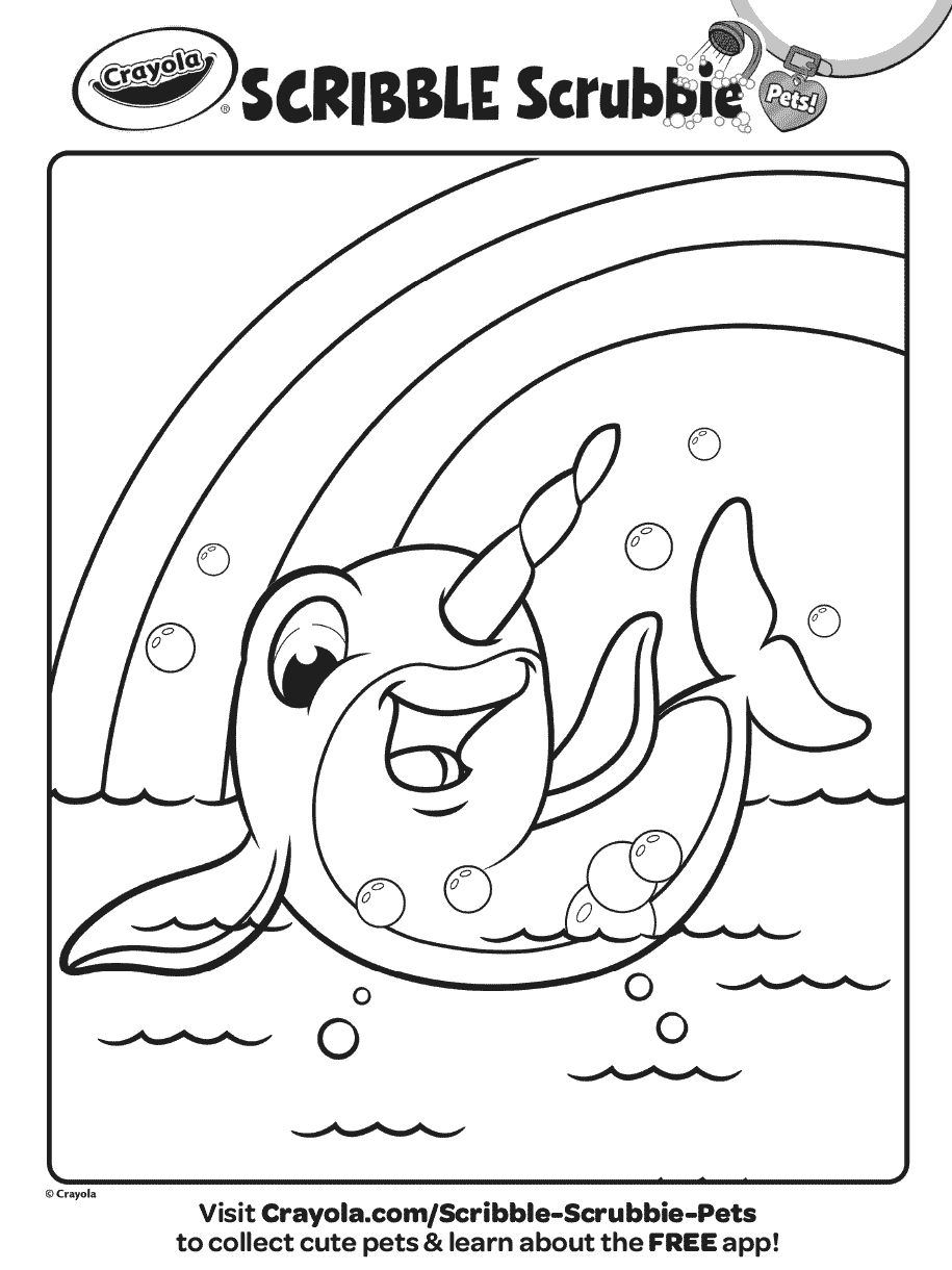 Scribble Scrubbie Pets Narwal - Naomi