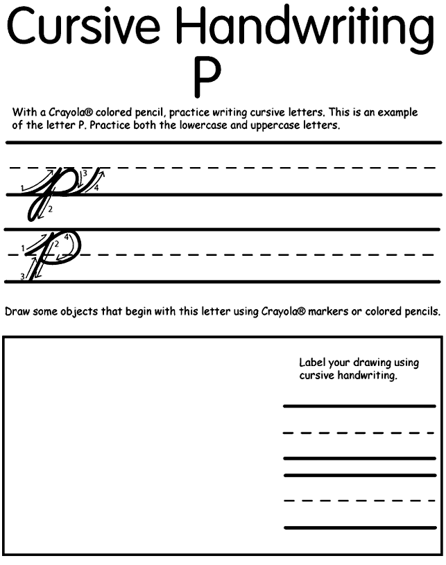 Writing Cursive P