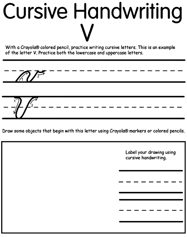 Writing Cursive V