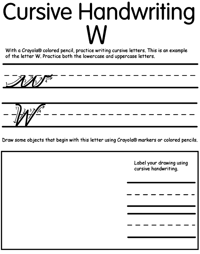 Writing Cursive W