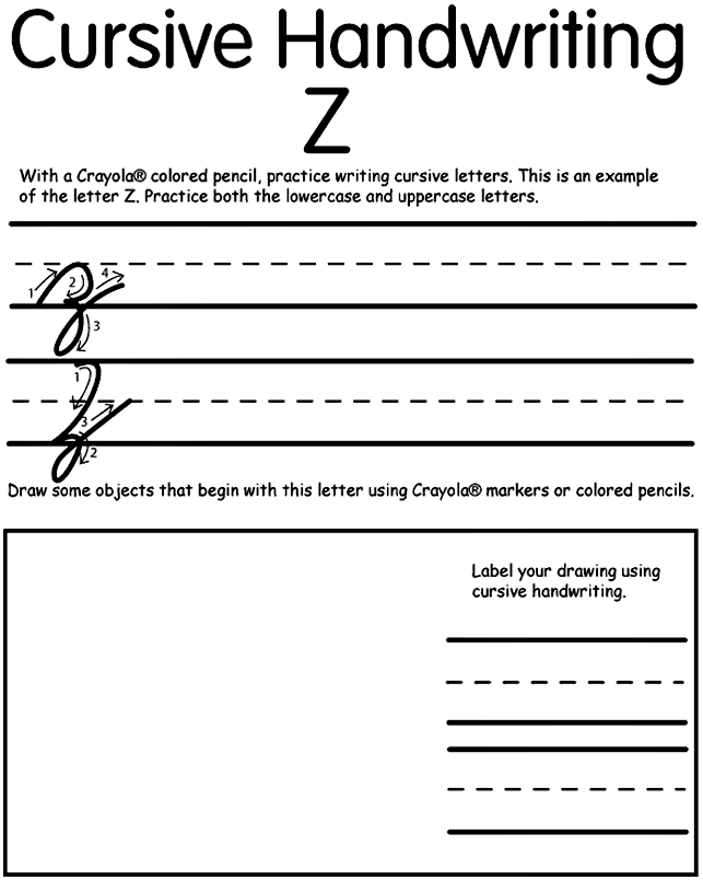 Writing Cursive Z