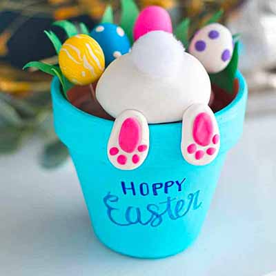 Easter Bunny flower pot craft