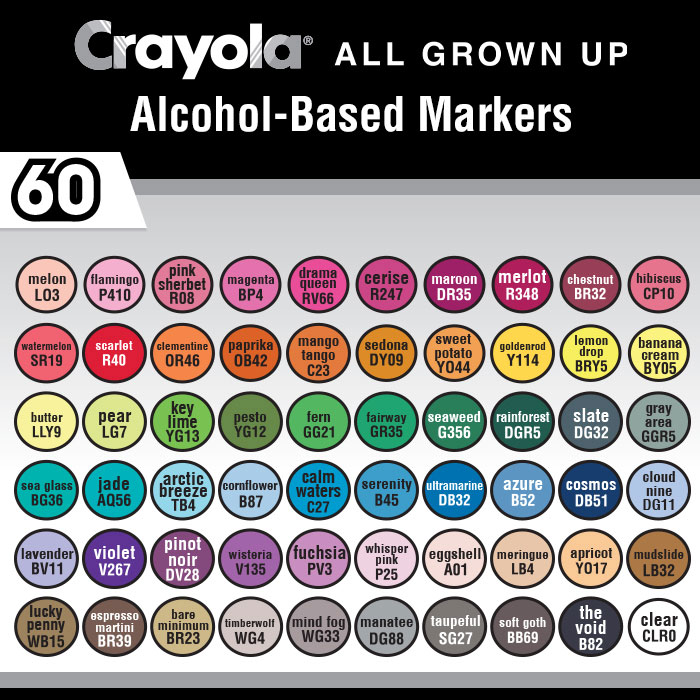 Crayola Alcohol Marker Colors 60 count