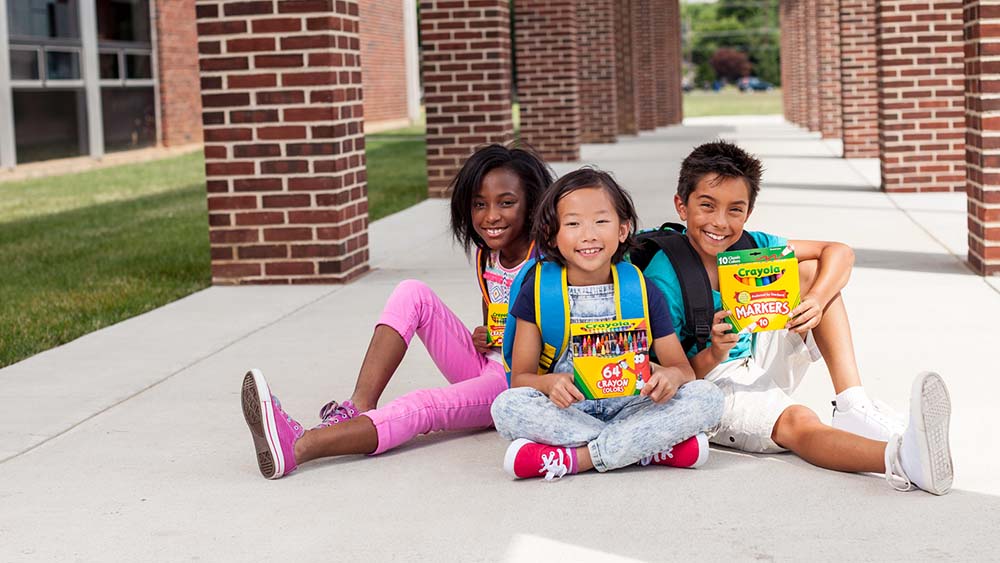 Children infront of school