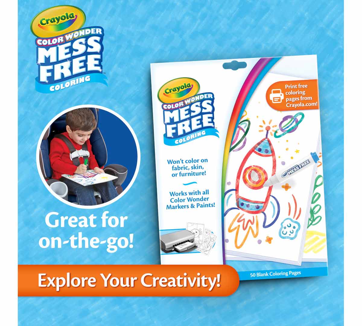 Crayola Color Wonder Mess Free Blank Coloring Pages  50 count. Great for on-the-go! Explore your creativity!