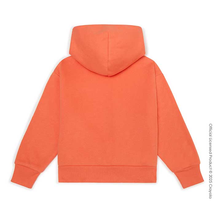 Color Lab Toddler & Kids Fleece Hoodie outrageous orange back view.