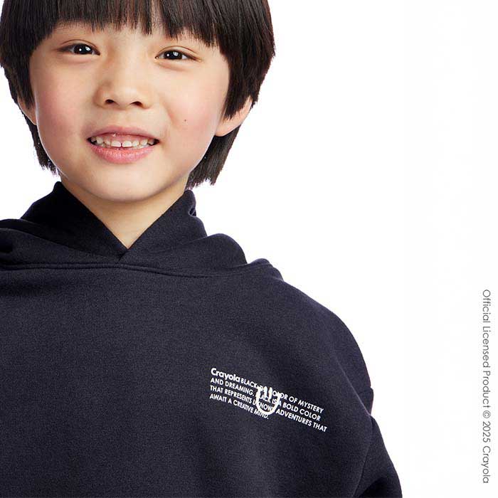 Color Lab Toddler & Kids Fleece Hoodie black front view.