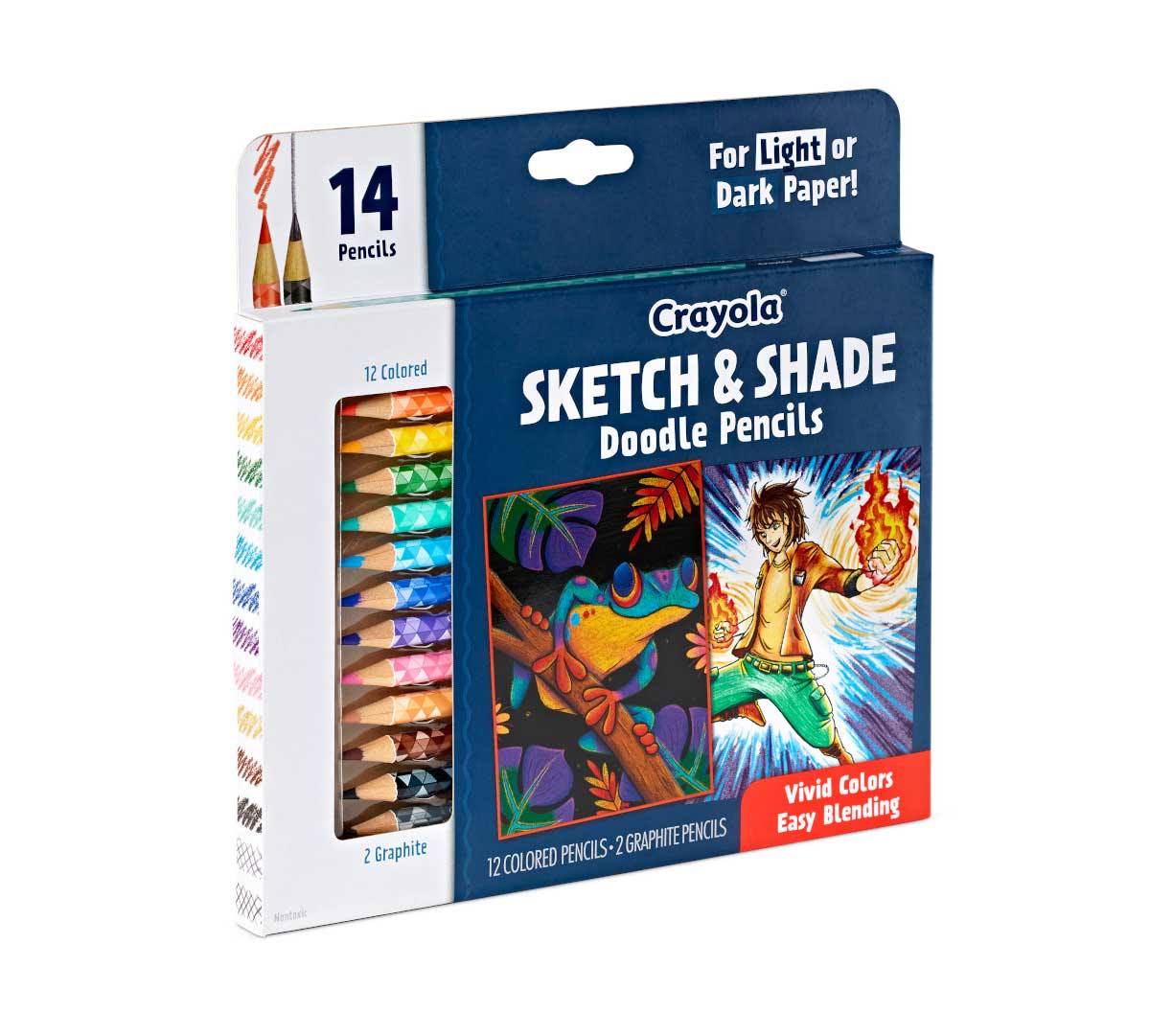 Sketch and Shade Doodle Pencils  14 count left-side view.