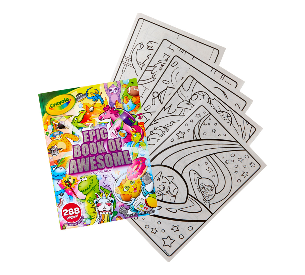 Epic Book of Awesome Coloring Book Front View of Book and Coloring Pages