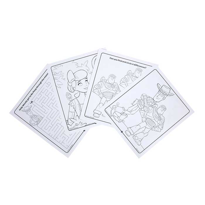 Toy Story 5 Color & Sticker Activity Set select sampling of coloring pages.