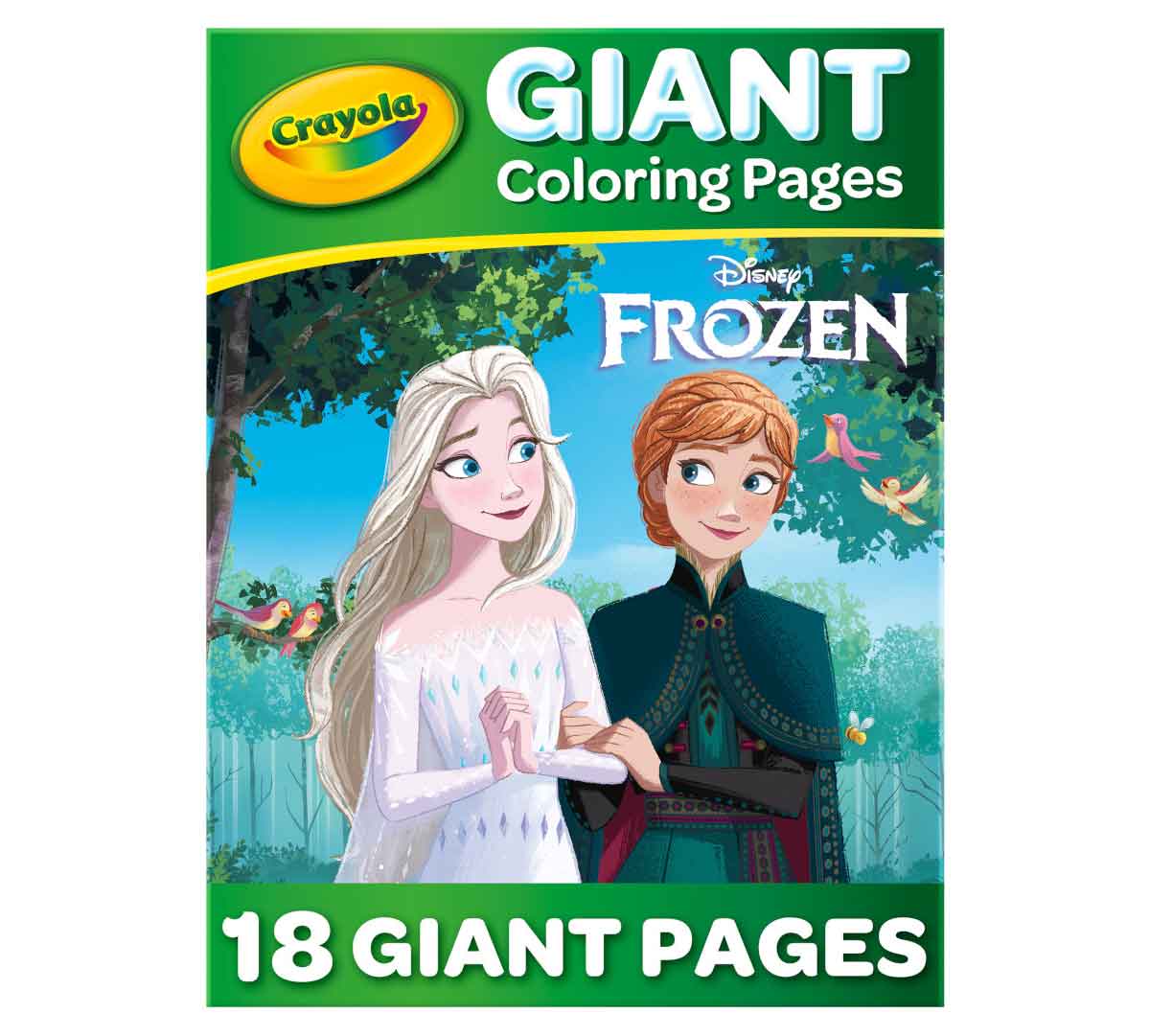 Frozen Giant Coloring Pages  18 giant pages. Elsa and Anna standing among trees.