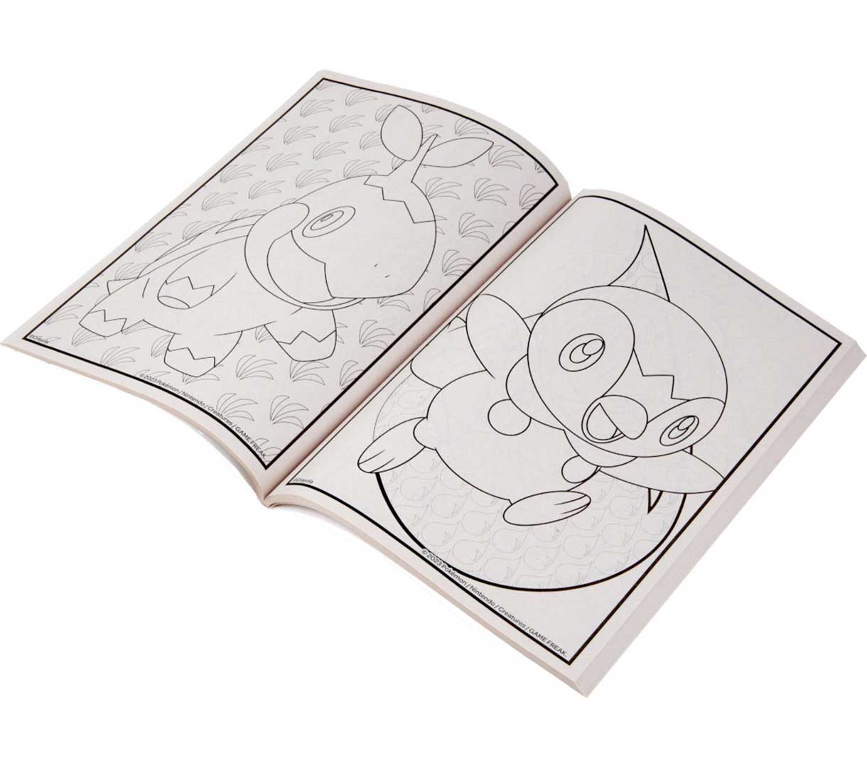 Pokemon Coloring & sticker book  96 pages. Book open to select pages.