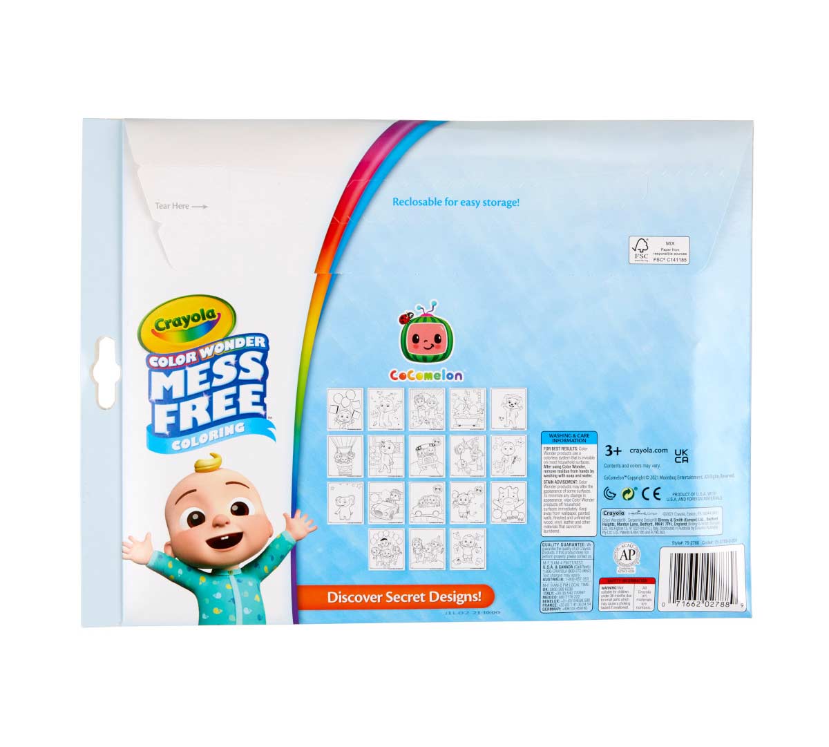 Color Wonder Foldalope Cocomelon back view