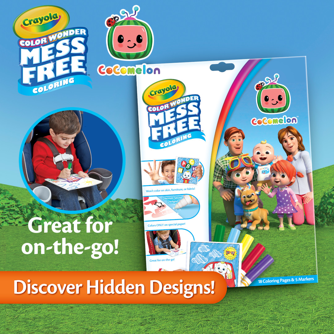 Color Wonder Cocomelon Coloring Pages and Markers  great for on the go! Discover hidden designs