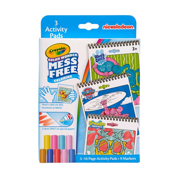 Color Wonder Nickelodeon Activity Pad 3-Pack front view.