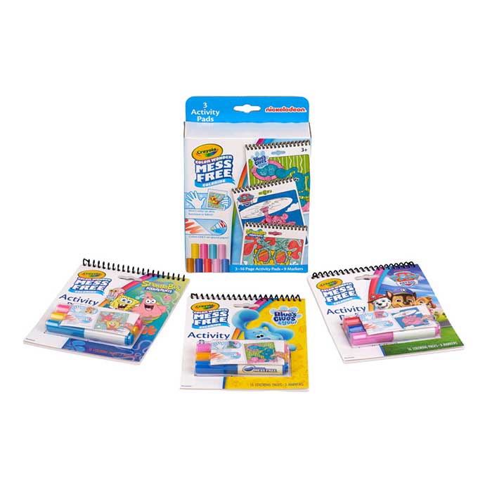 Color Wonder Nickelodeon Activity Pad 3-Pack packaging and contents.