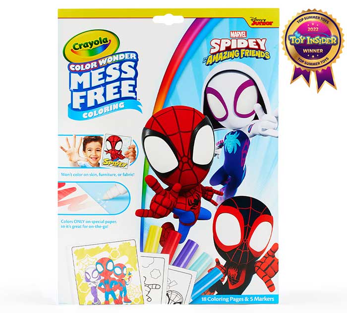 Color Wonder Mess Free Spidey and His Amazing Friends Coloring Pages and Markers front view of packaging