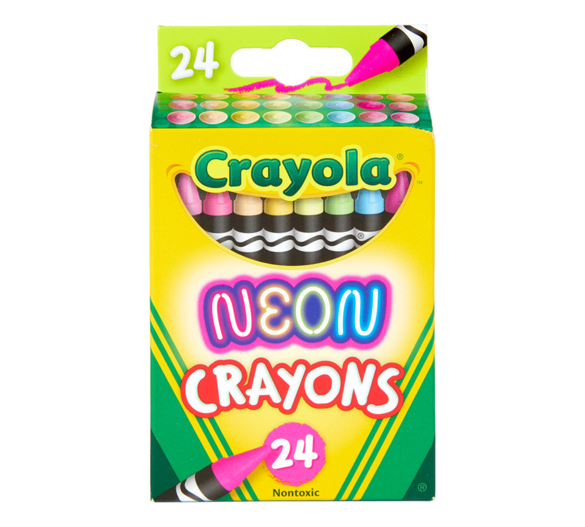 Neon Crayons  24 Count Front of Box