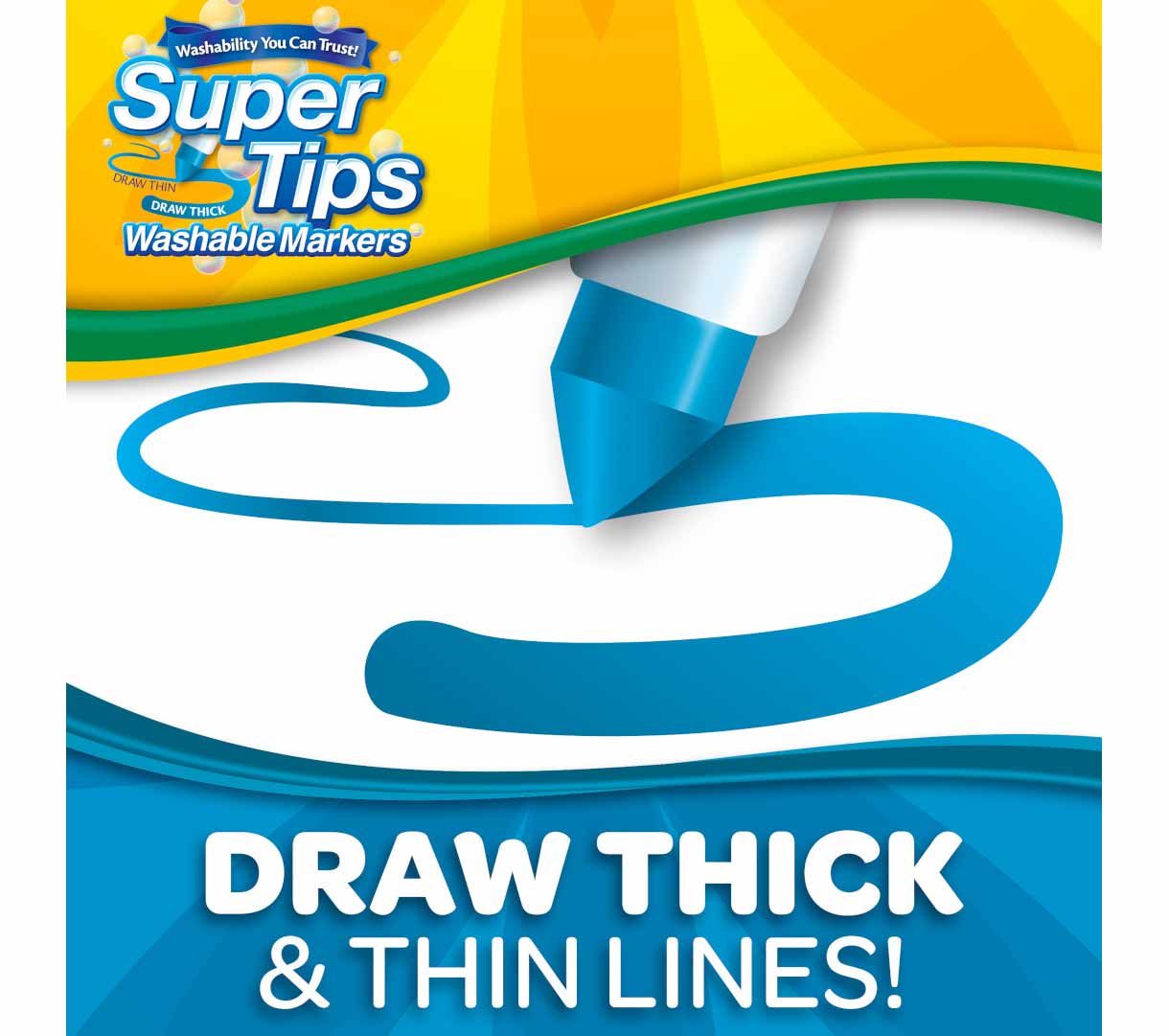 Washable Super Tips Markers  50 Count. Draw thick and thin lines!