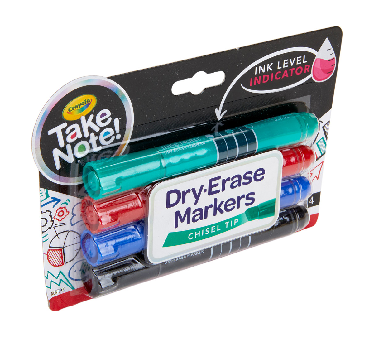 Take Note Colored Dry Erase Markers  4 Count Left Angle