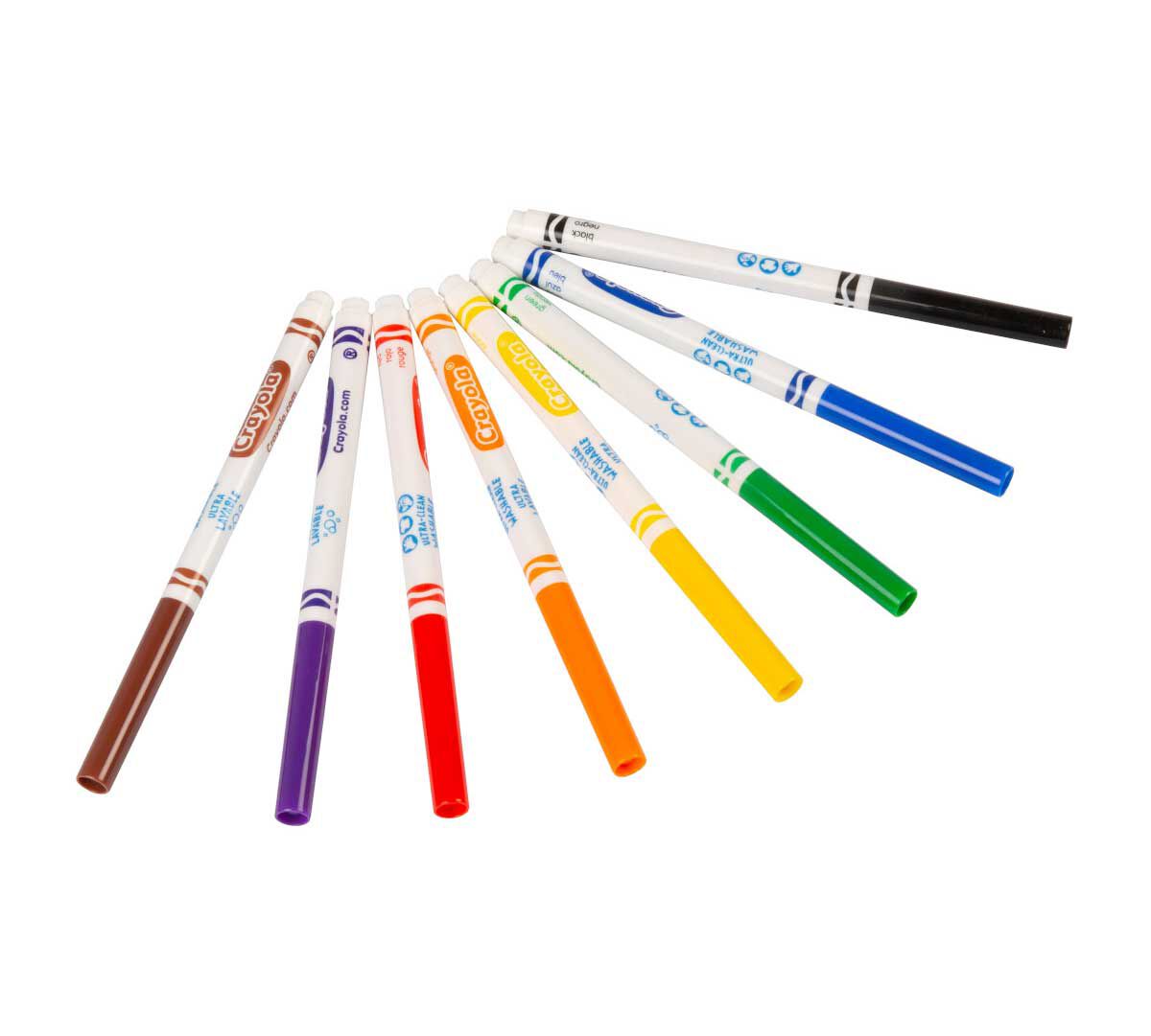 Ultra-Clean Washable Markers, Fine Line, Classic Colors, 8 count. contents.