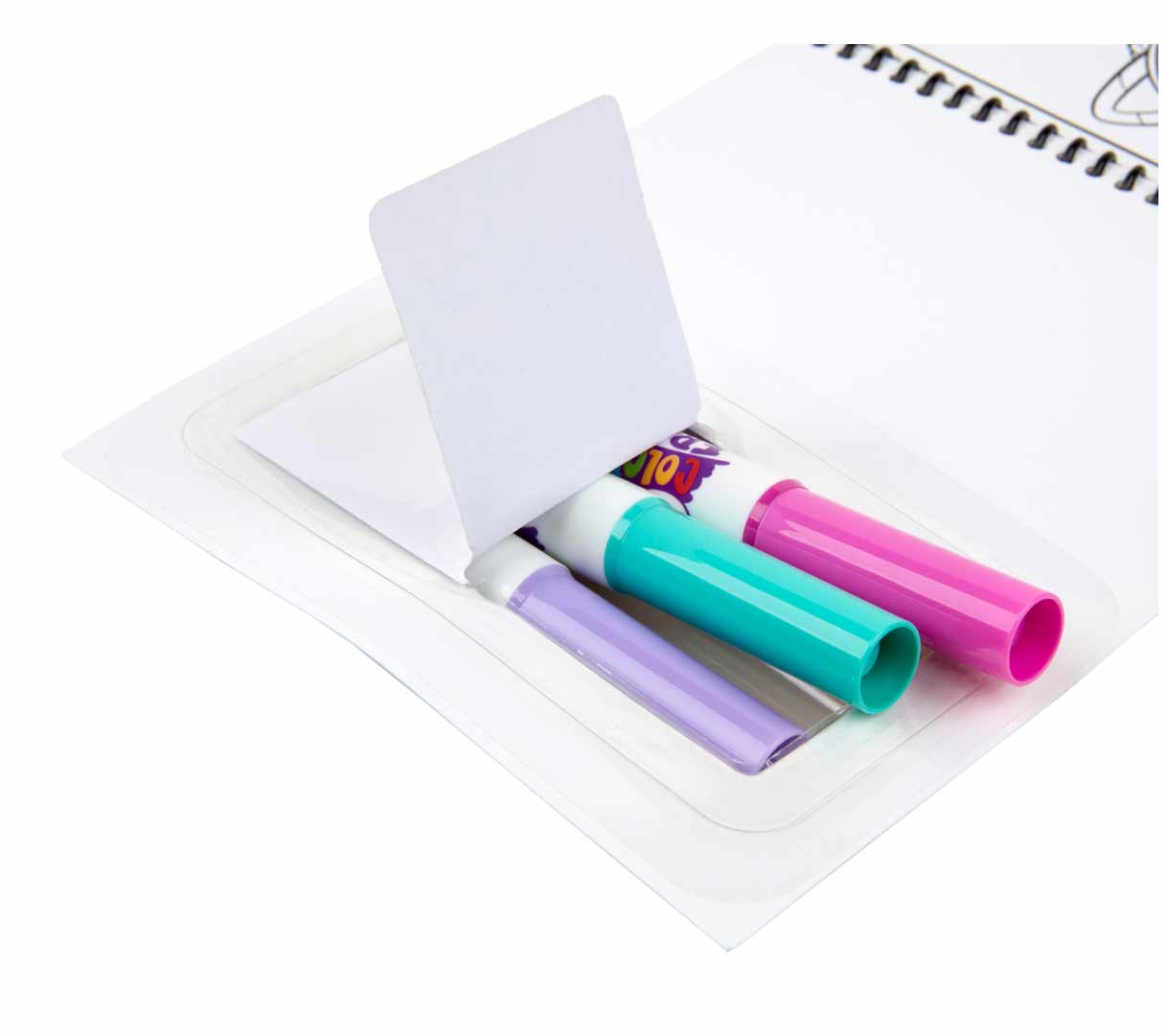 Gabby's dollhouse color & erase activity pad with markers.  Marker storage area.