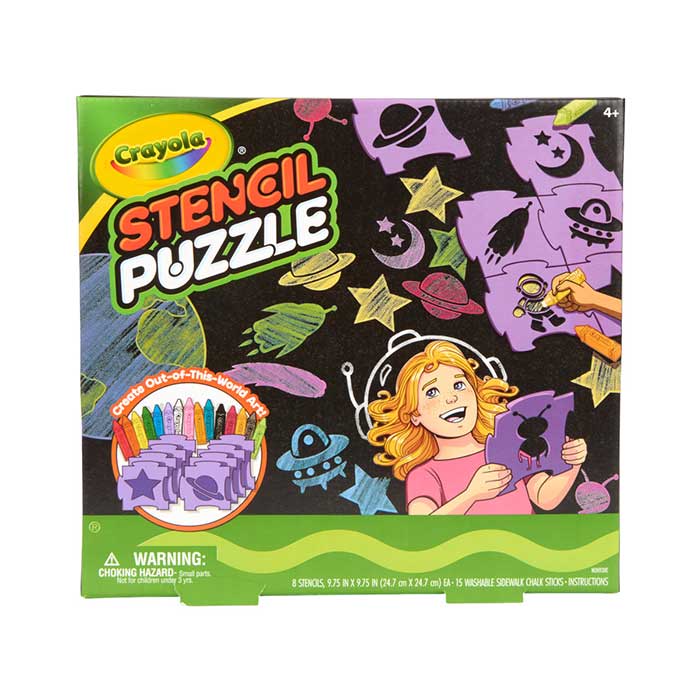 Outdoor Sidewalk Chalk Stencil Puzzle. Front view.