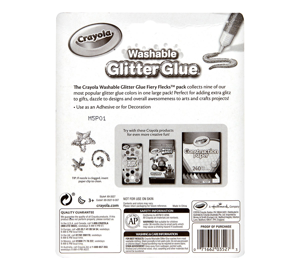 Washable Glitter Glue Fiery Flecks 9 count back