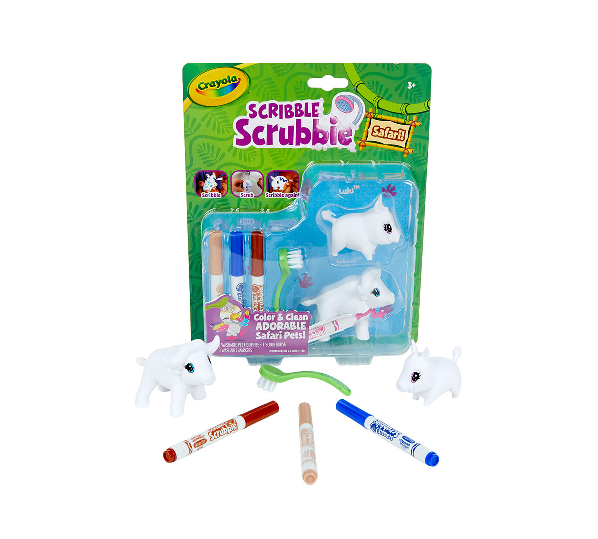 Scribble Scrubbie Safari Animals  Warthog & Buffalo 2ct.