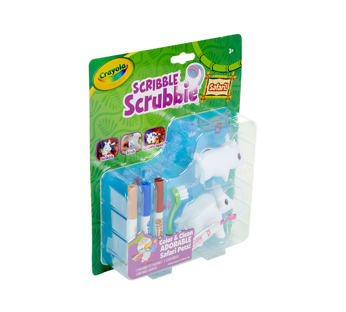 Scribble Scrubbie Safari Animals  Warthog & Buffalo 2ct.