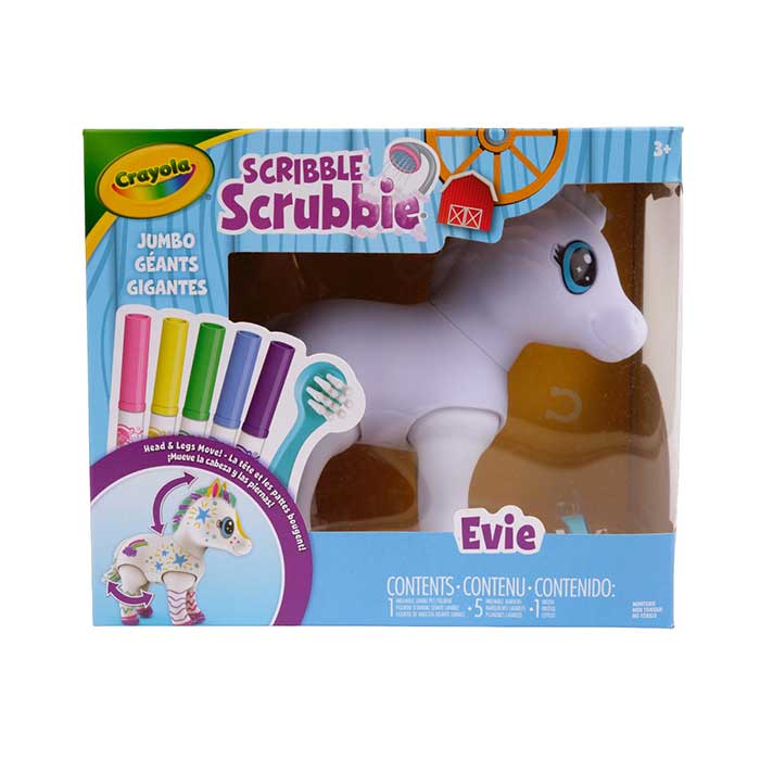 Scribble Scrubbie Jumbo Pet, Big Evie front view.