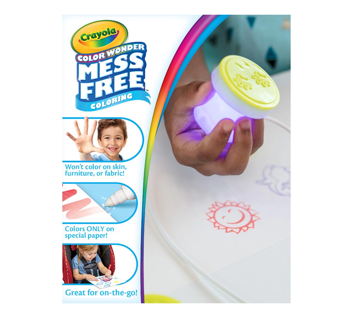Color Wonder Mess Free Light Up Stamper. Won't color on skin, furniture or fabric!